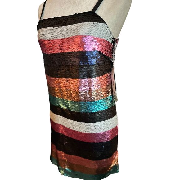 Aqua Luxe Sequined Mini Dress, Size Small, NWT - Picture 5 of 9